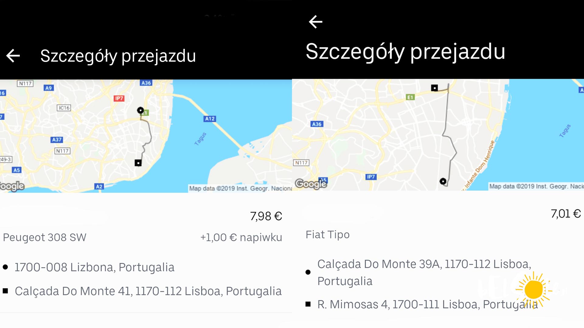 Uber w Portugalii