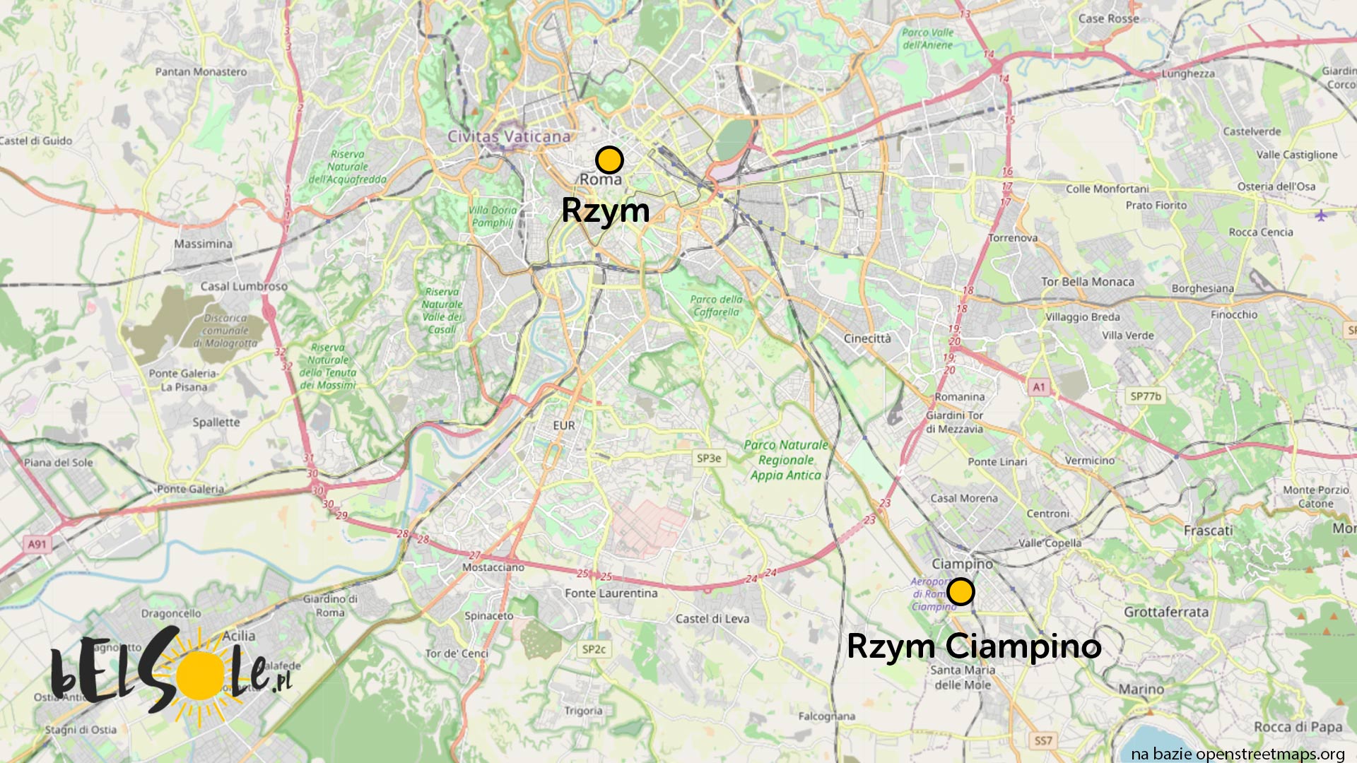 rzym ciampino mapa