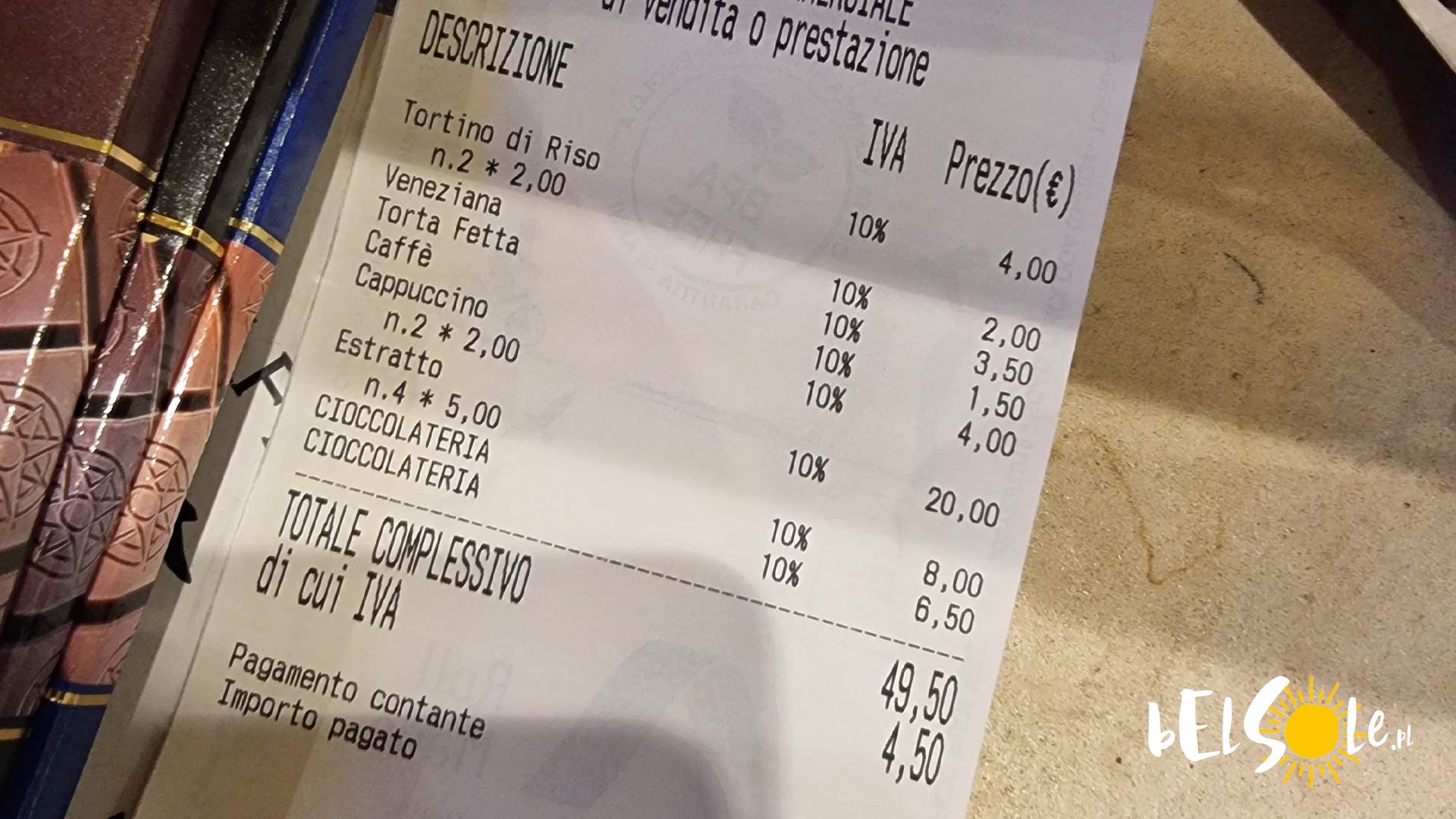 ceny w kawiarniach Rzym