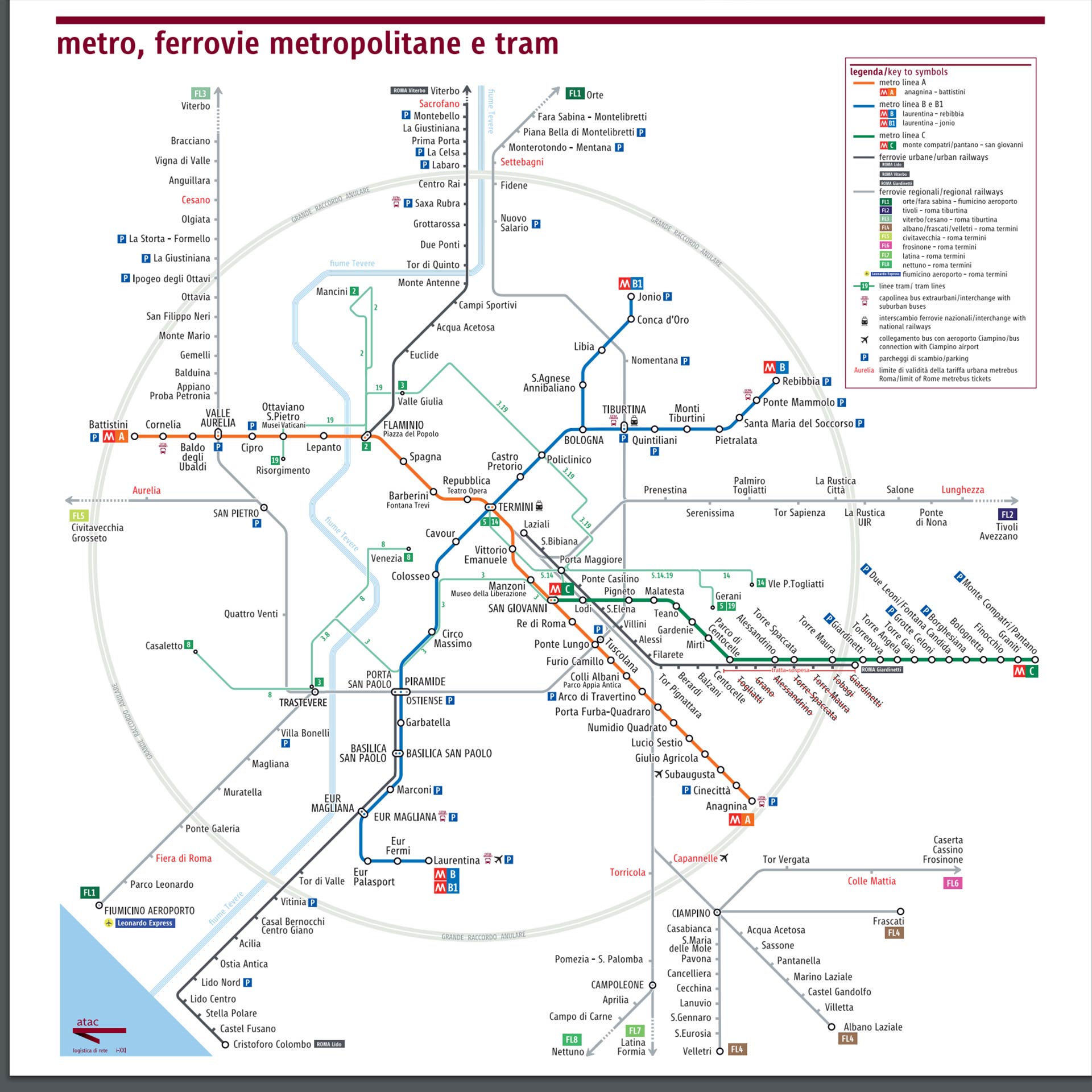 mapa metra Rzym