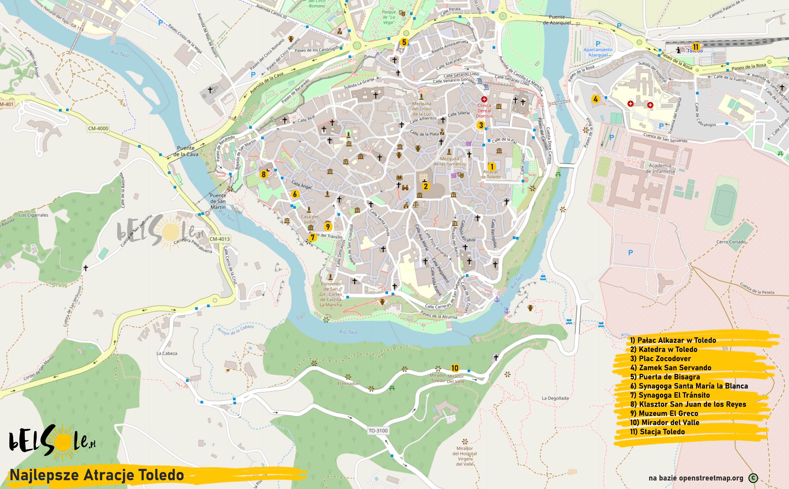 atrakcje Toledo mapa