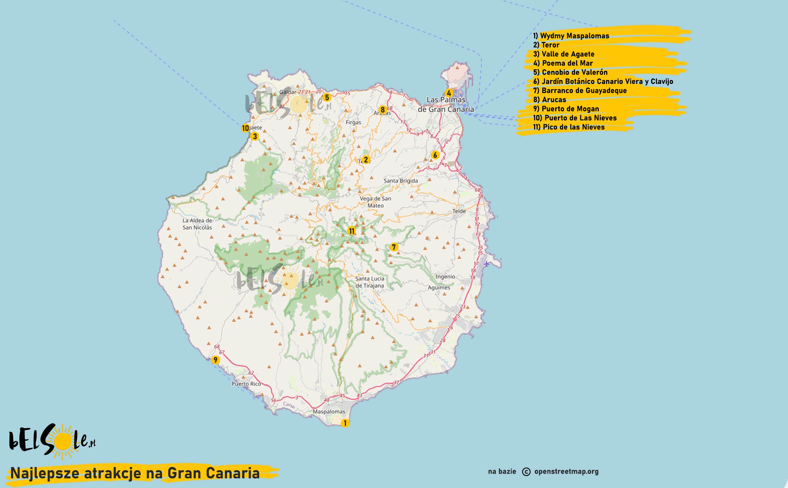 Gran Canaria atrakcje mapa