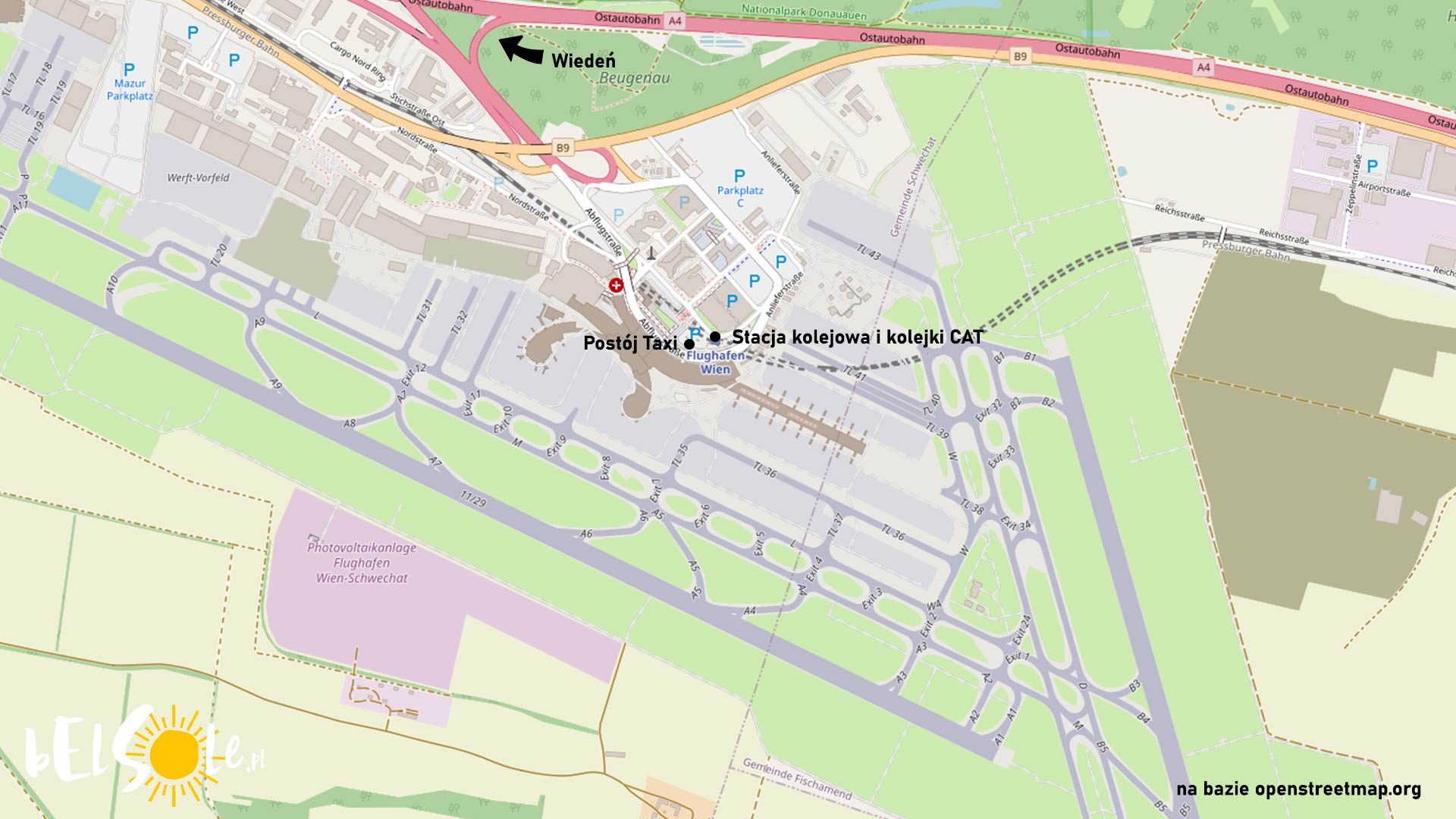 lotnisko Wiedeń mapa