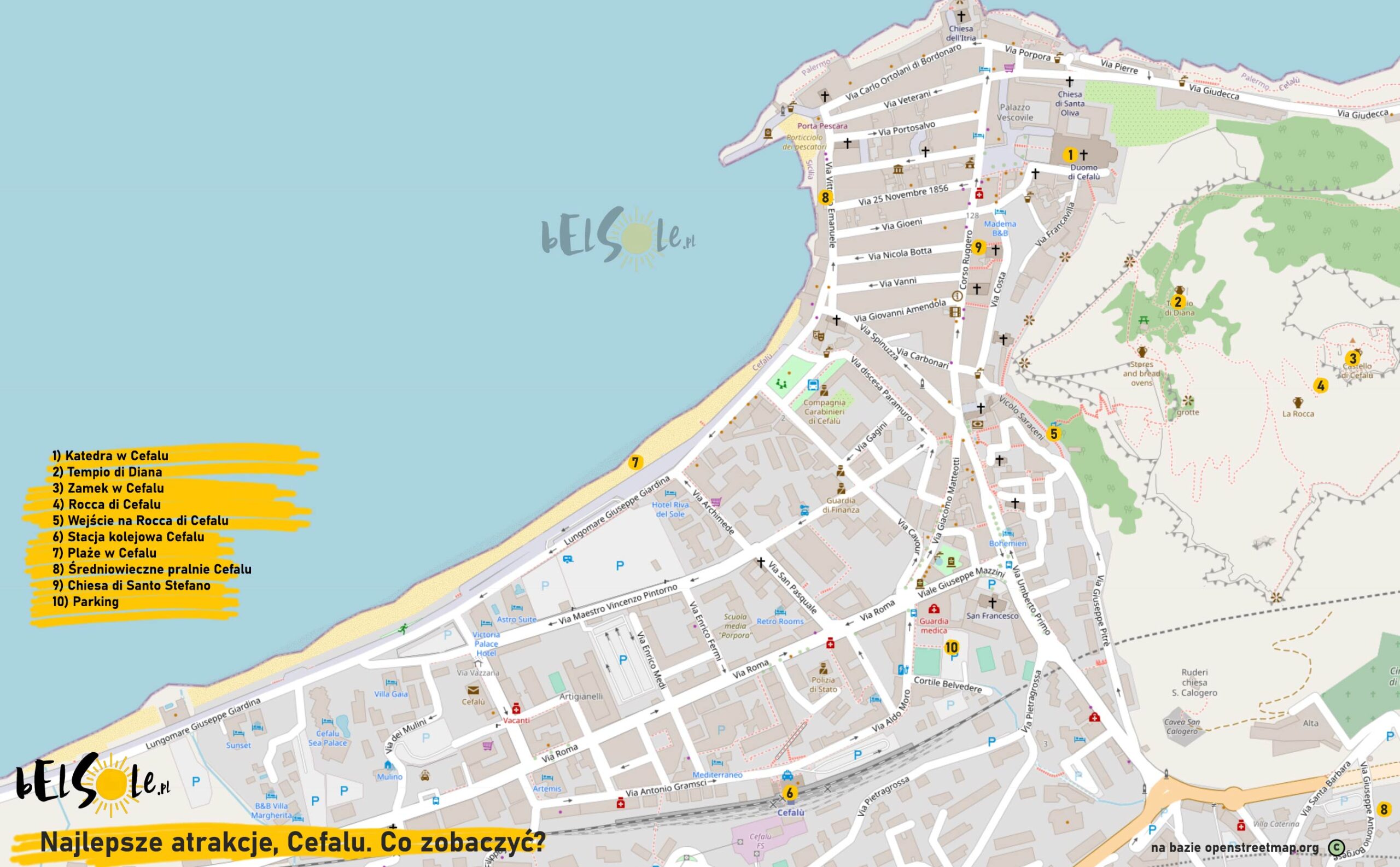 mapa atrakcji Cefalu