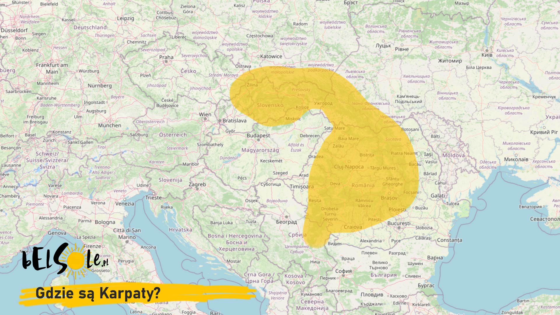Położenie Karpat na mapie