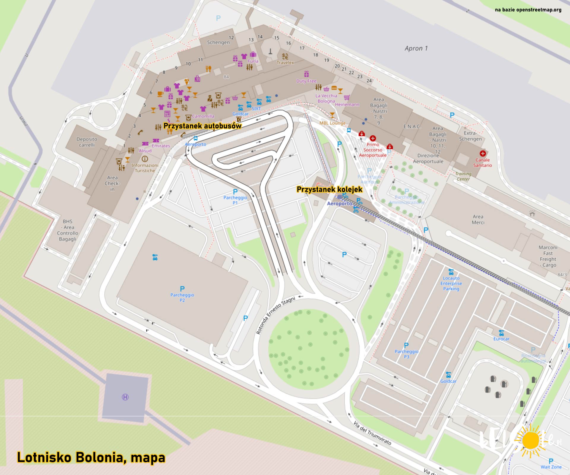 lotnisko Bolonia mapa