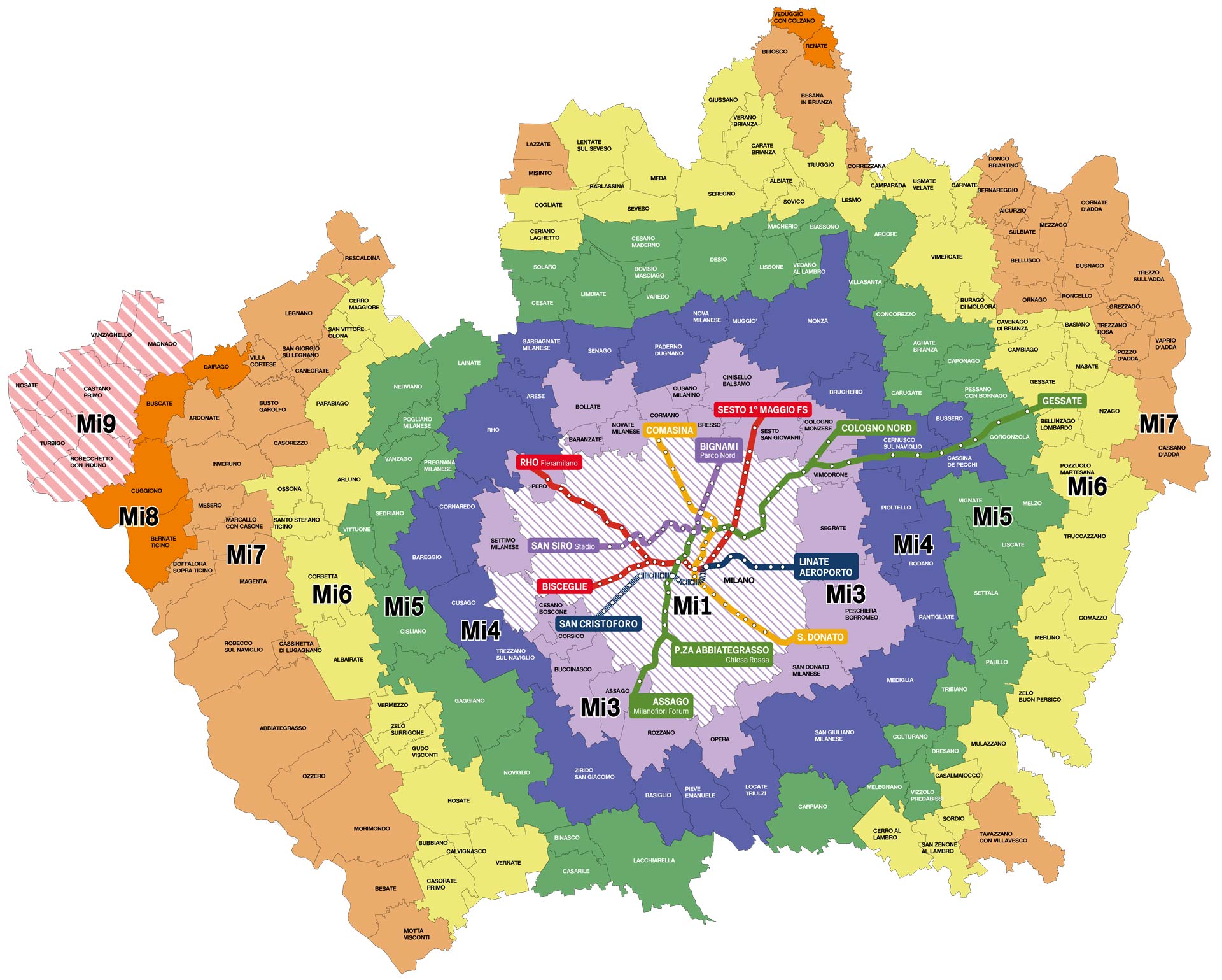 Mapa Metro Mediolan