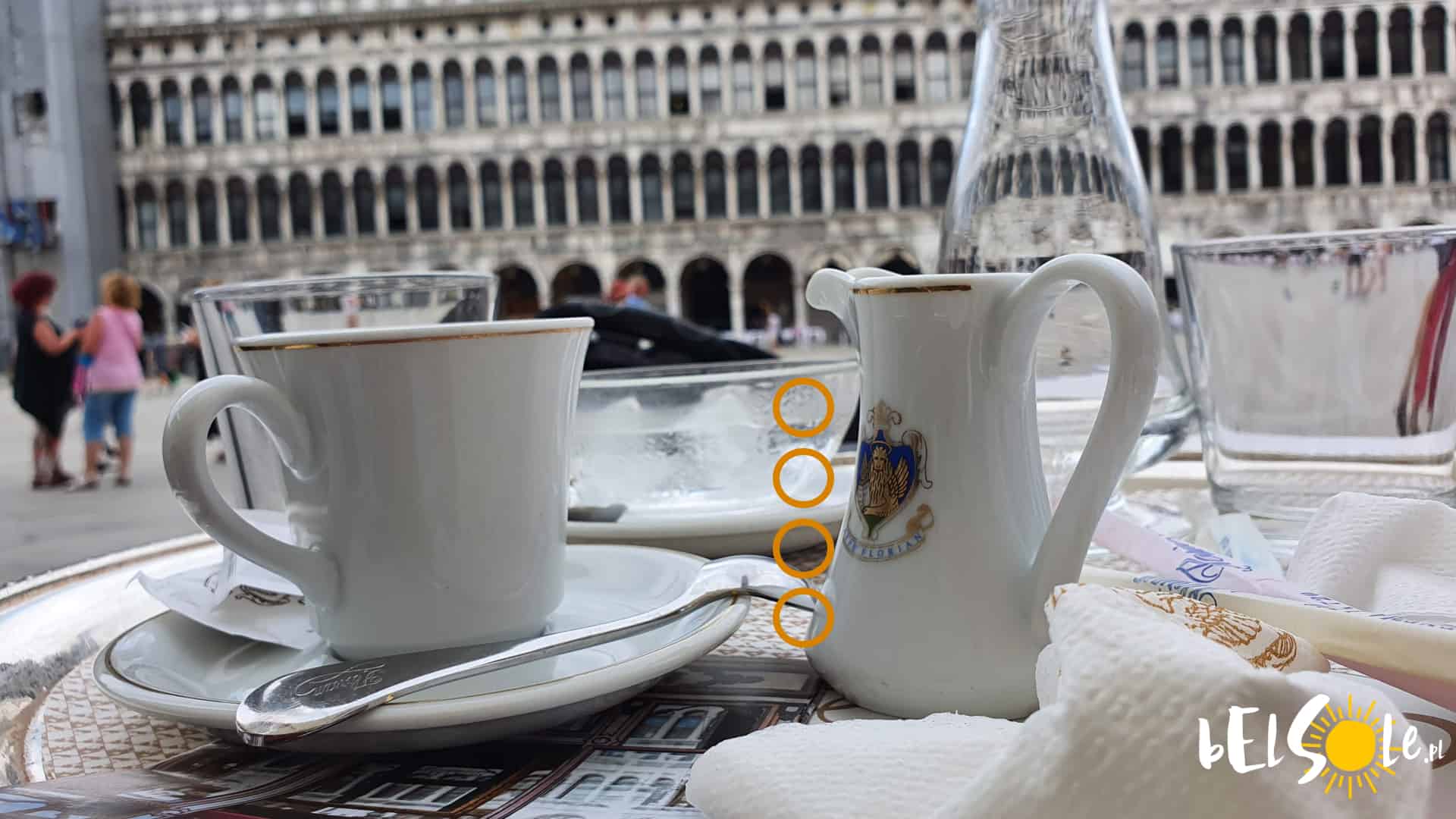 ceny w kawiarniach w Wenecji